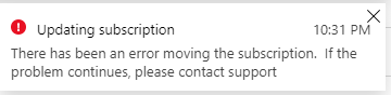 Error moving a subscription